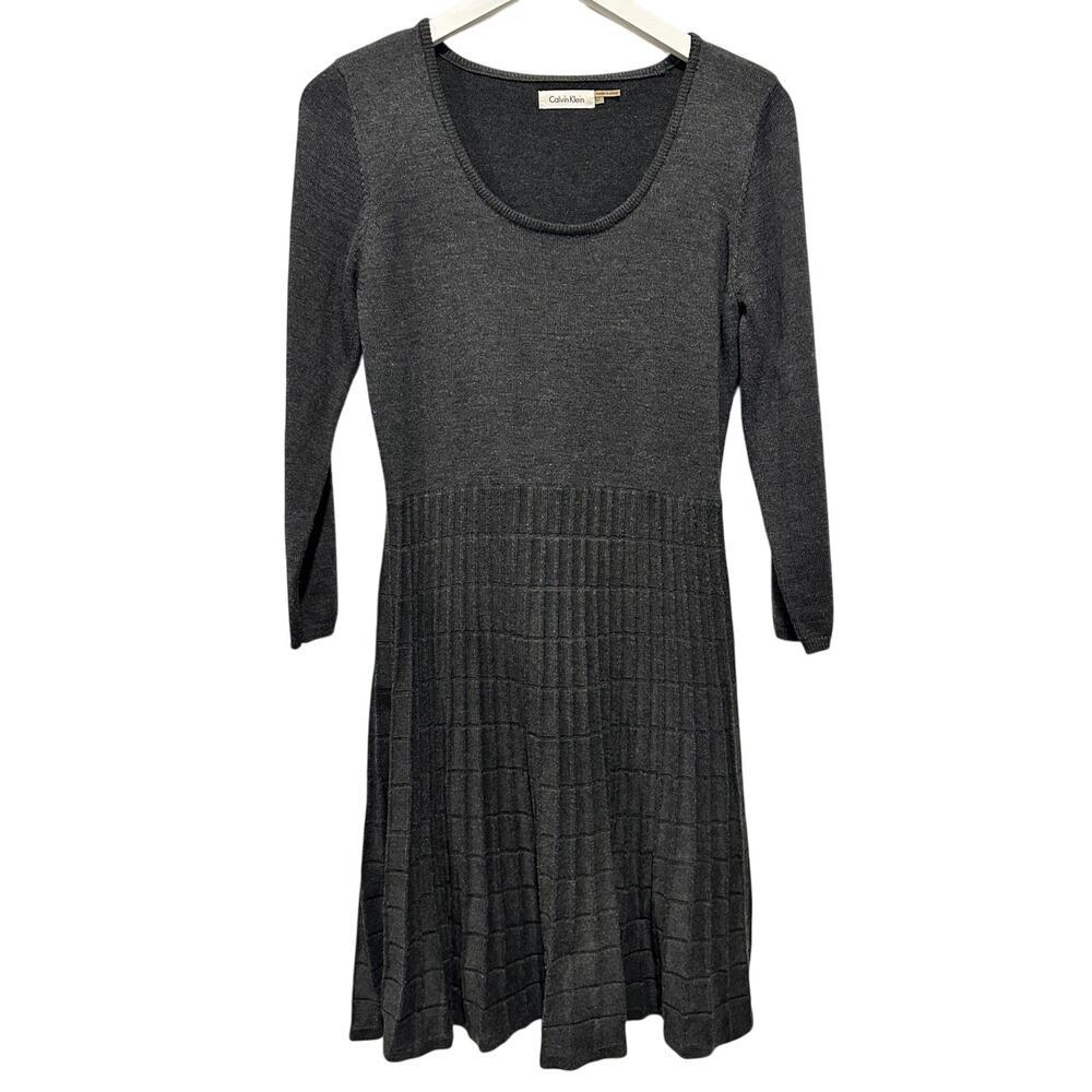 Calvin Klein Charcoal Gray Knit Mini Dress